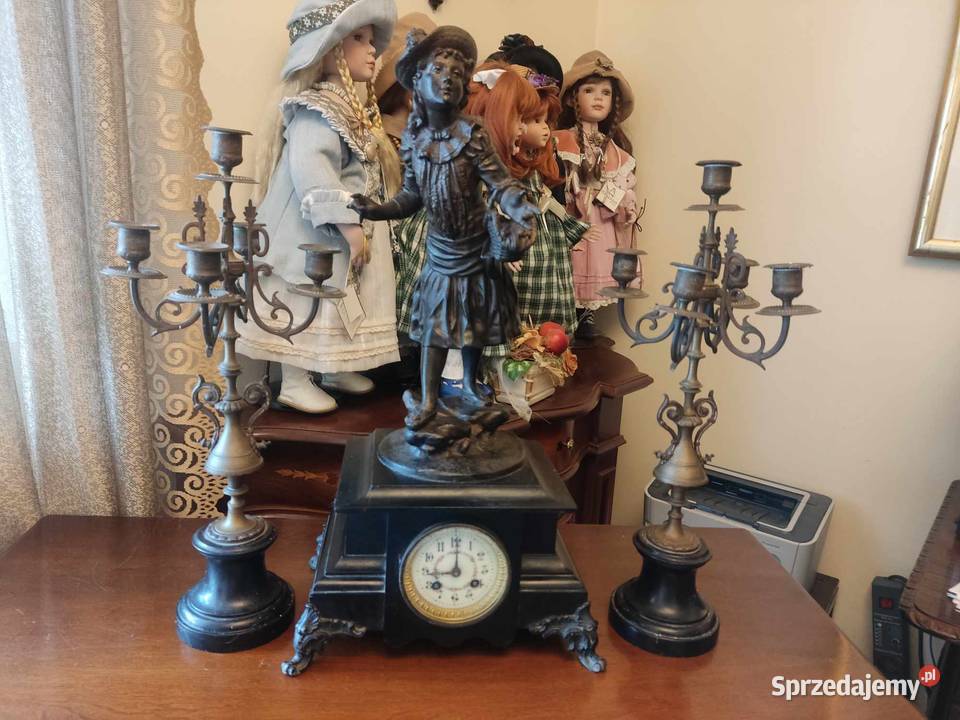 Stary zegar Panna ze świecznikami garnitur lubuskie Gorzów Wielkopolski