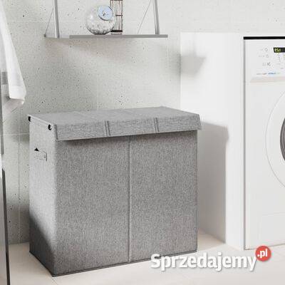 vidaXL Składany kosz na pranie szary 645x345x59 Kosze na pranie Warszawa