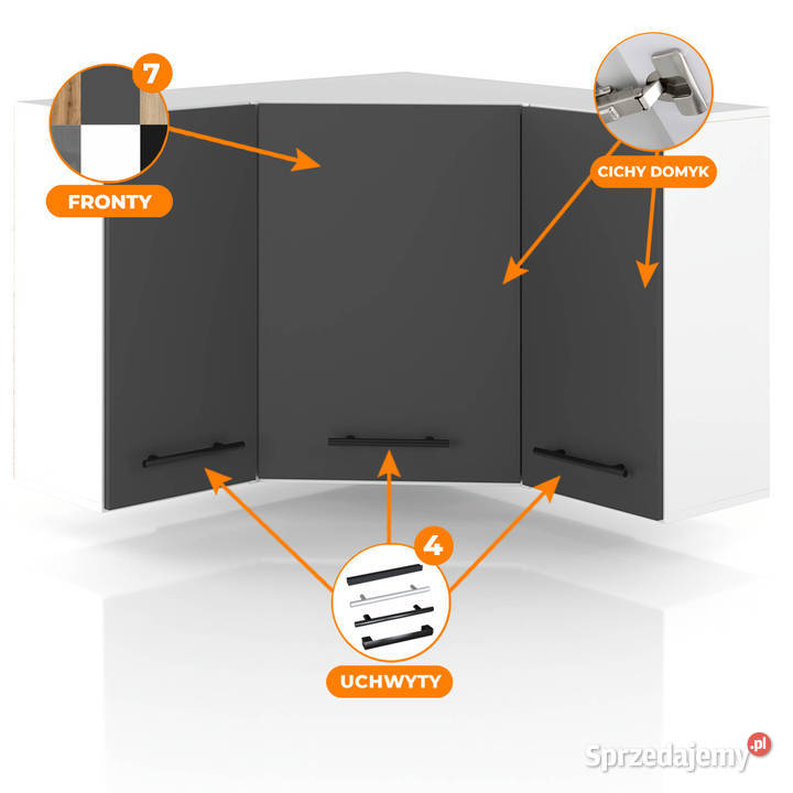 Szafka Kuchenna Wisząca Narożna Modułowa 90x90 Elbląg