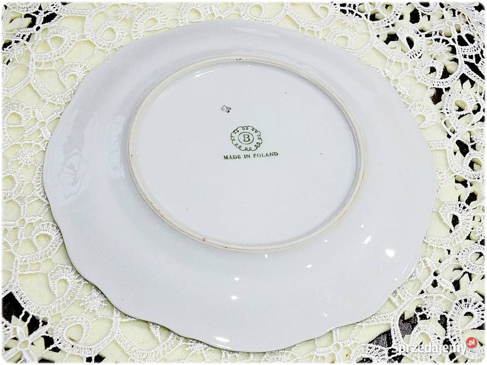 Talerz deserowy Porcelana Bogucice 19 lat 070 biały Żary