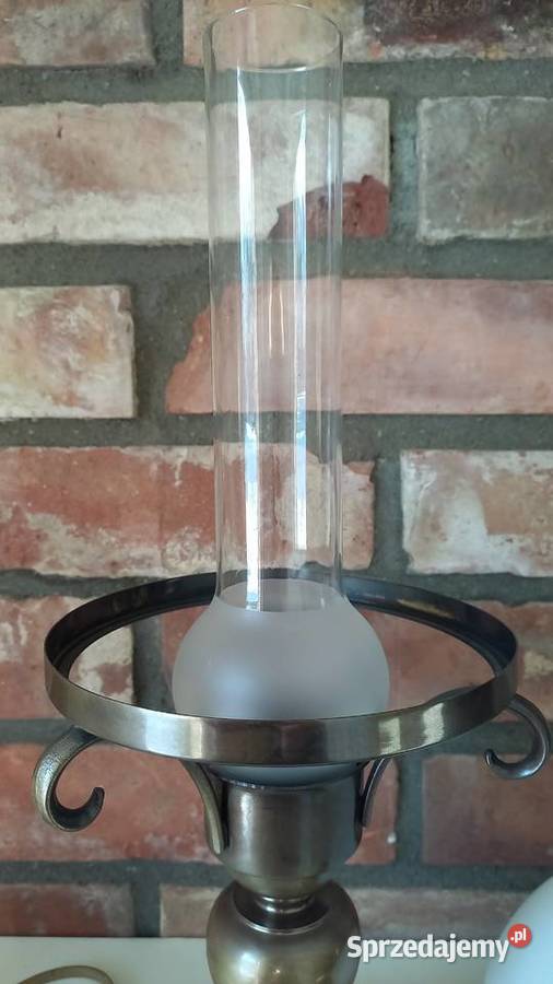 Lampka metalowa Stołowa Gabinetowa Nocna Szklany sprzedam
