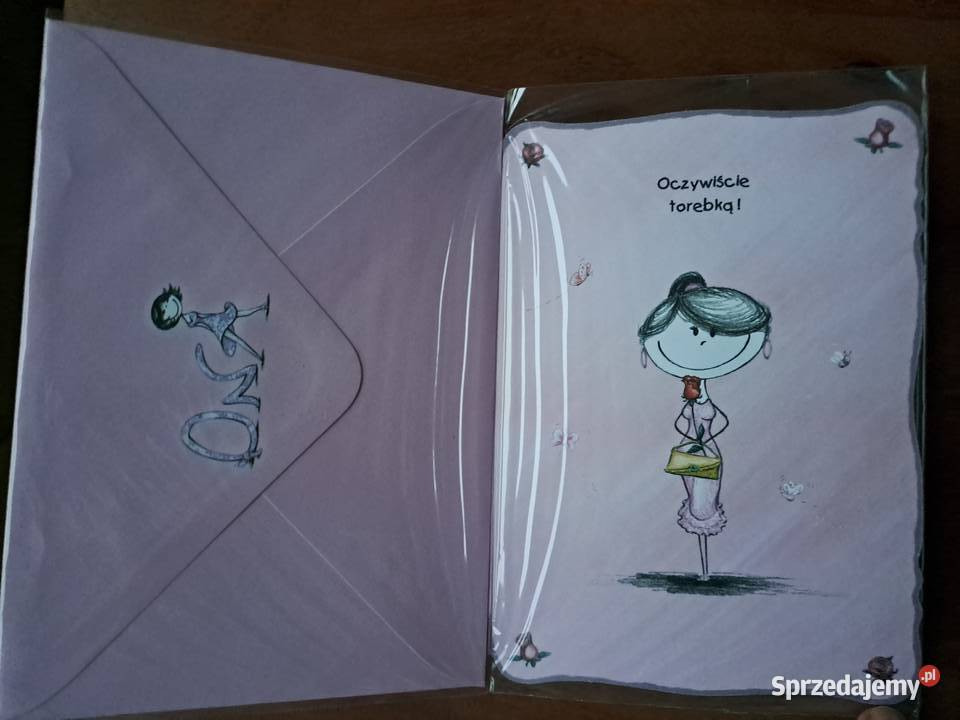 Kartka z kopertą Różowa Czym kobieta różni się Warszawa sprzedam