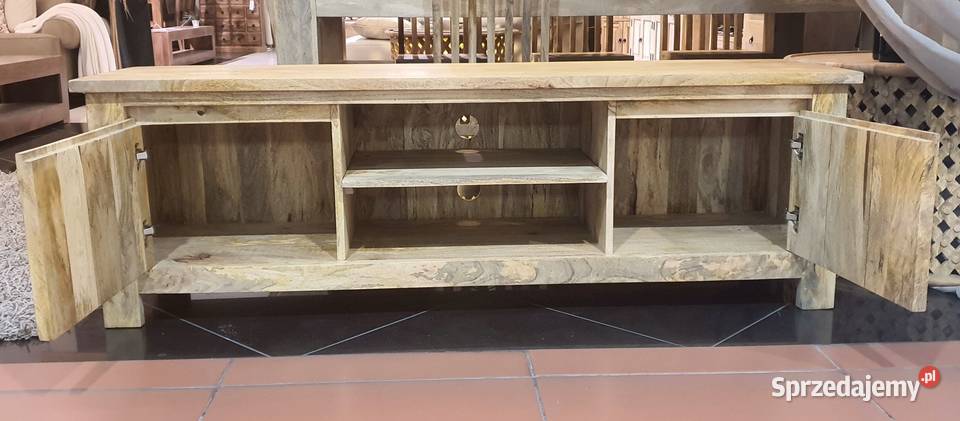 PROMOCJA Szafka drewniana RTV 170 jasna mango Lublin