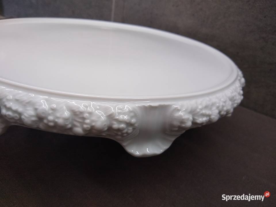 Tortownica na nóżkach Rosenthal Biała Maria Porcelana i szkło