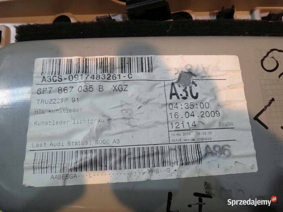 A3 8P LIFT 09r CABRIO boczek lewy tyl 8P7867035B Suków