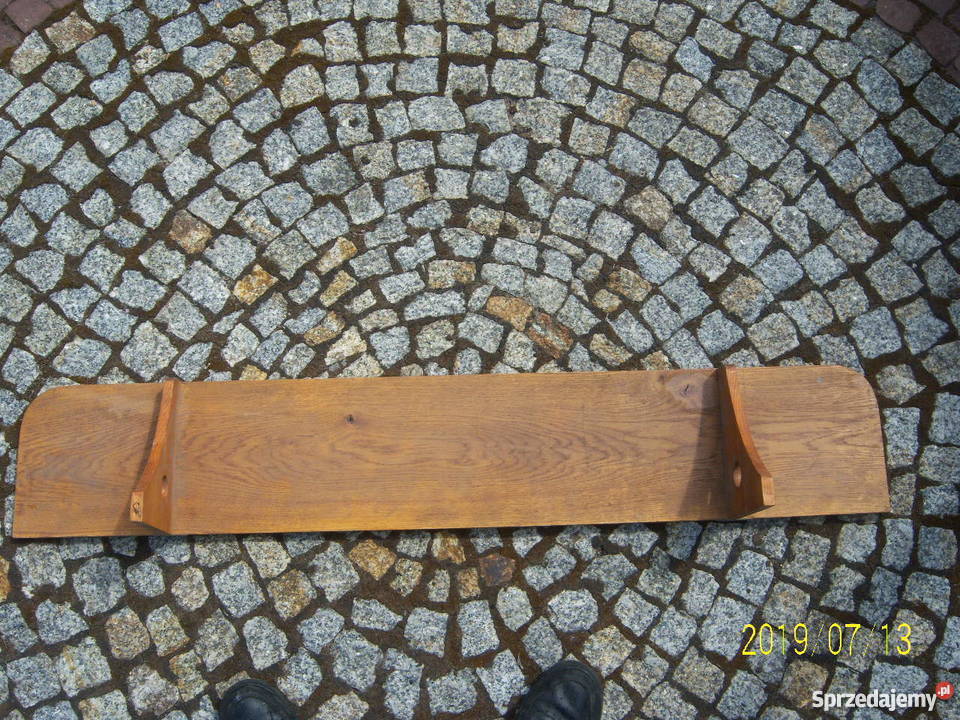 Półka wisząca drewniana PRL stara zabytek 22cm Kielce sprzedam