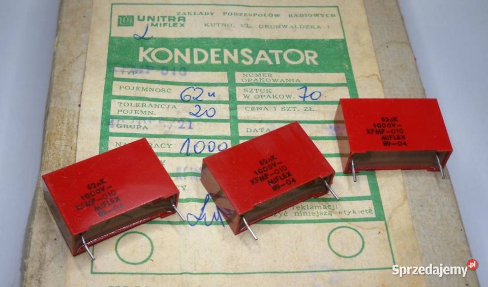 Kondensator 62nF 1000V KFMP010 Unitra MIFLEX Gdańsk sprzedam