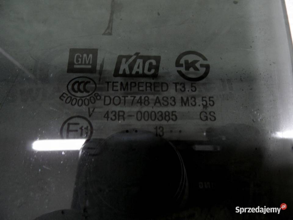 OPEL MOKKA A 13r szyba drzwi lewy tył 95276487