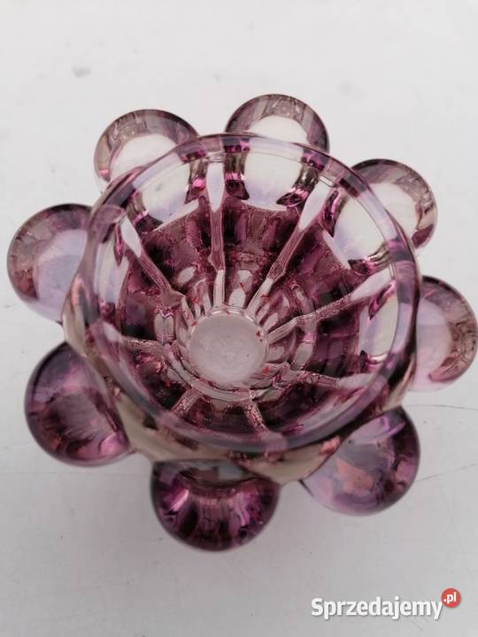 Świecznik vintage że szkła kryształowego podkarpackie Mielec