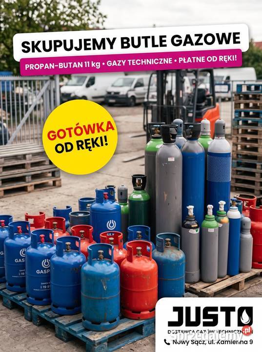 Skup Butli Gazowych PropanButan Tlen Acetylen Nowy Sącz