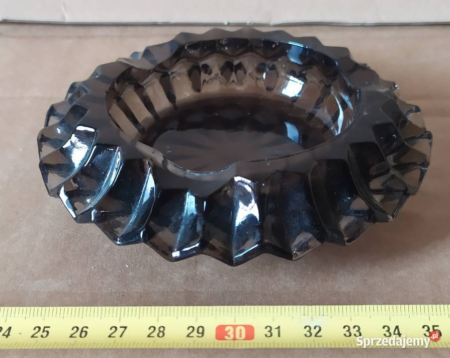 405 POPIELNICZNKA szklana stara PRL 3 PIĘKNA Łódź