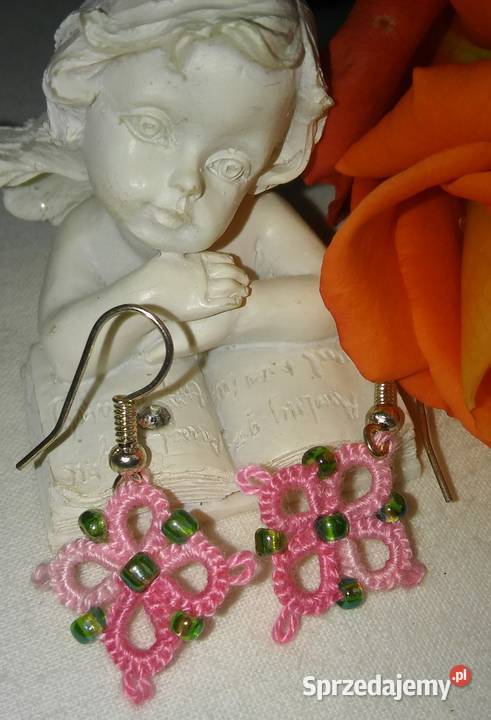 Kolczyki frywolitkowe Wiśniowa