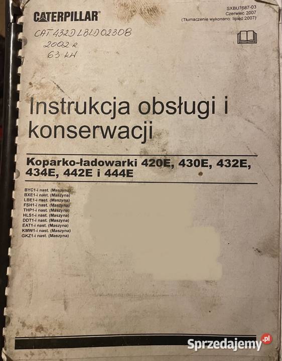 Instrukcja obsługi koparkoładowarka 420E 430E małopolskie