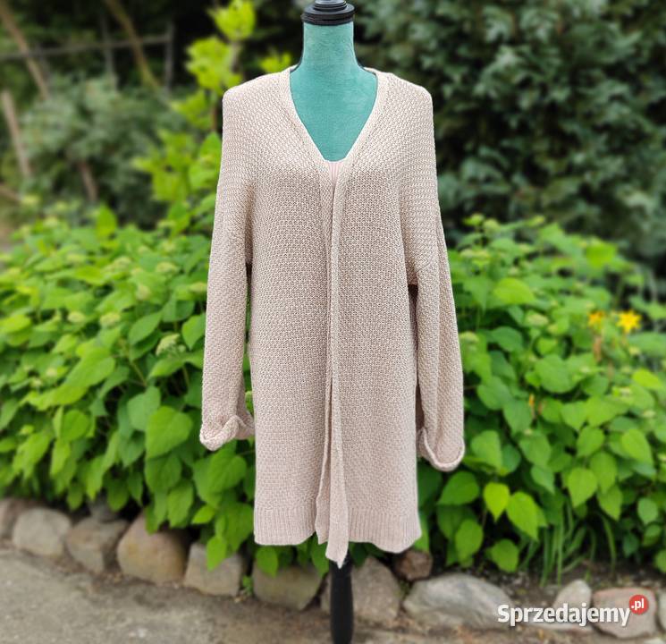 Sweter kardigan HM beżowy M 38 L 40 XL 42 Rozmiar 38(M) Swetry i golfy Szczecin