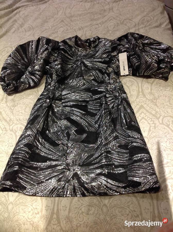 Srebrna Efektowna Sukienka Damska GINA TRICOT 36 Nowa Sól sprzedam