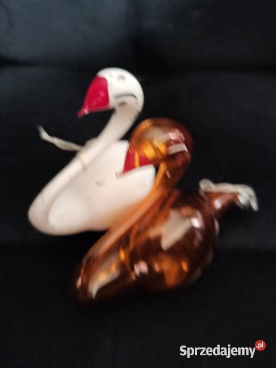 Dwie bombki łabędź prl