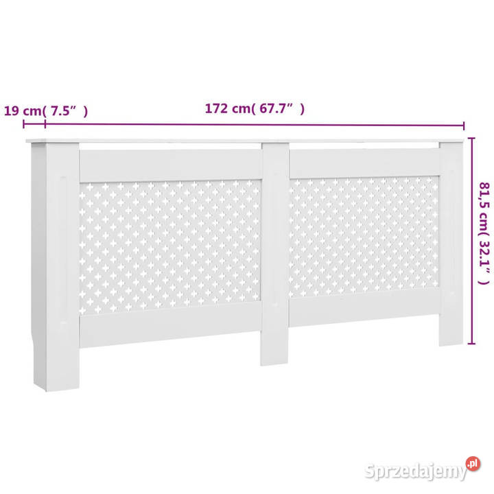 Osłony na kaloryfer 2 białe 172x19x815 MDF Warszawa sprzedam