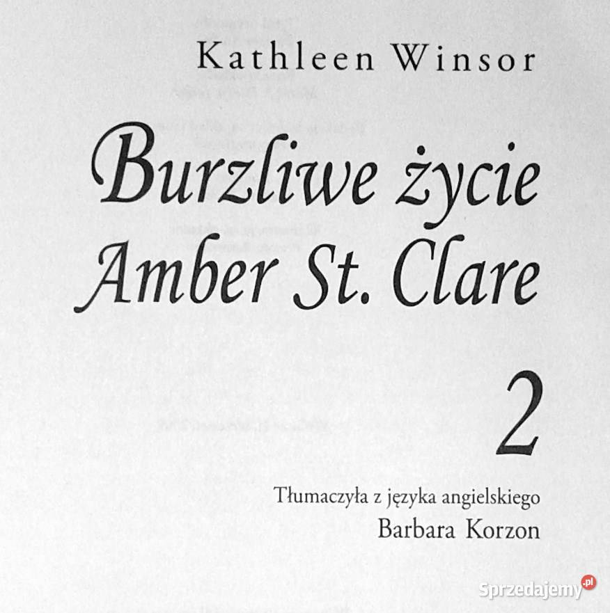 Burzliwe życie Amber St Clare Romans historyczny Chełm sprzedam