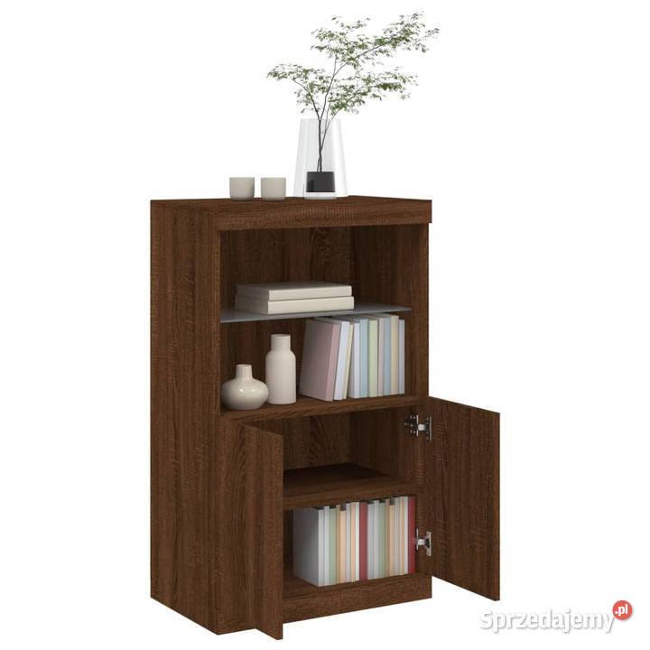 Szafka z oświetleniem LED brązowy dąb 605x37x100 Warszawa