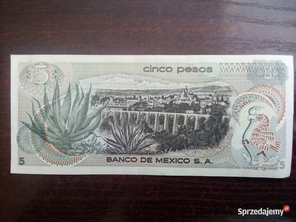 Banknot 5 pesos Meksyk mazowieckie Płońsk