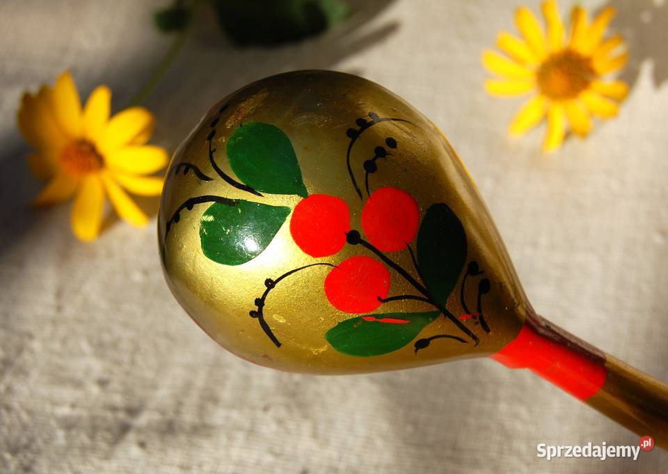 Chochłoma ręcznie malowana rosyjska łyżka ludowa lubelskie Lublin