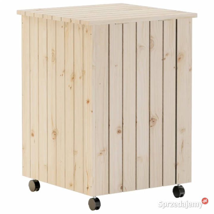 Kosz na pranie RANA z kółkami 45x45x64 drewno Warszawa