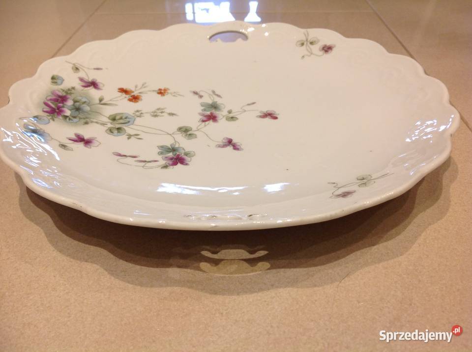 Stary Talerz Patera Stara Porcelana VDP biały Nowa Sól