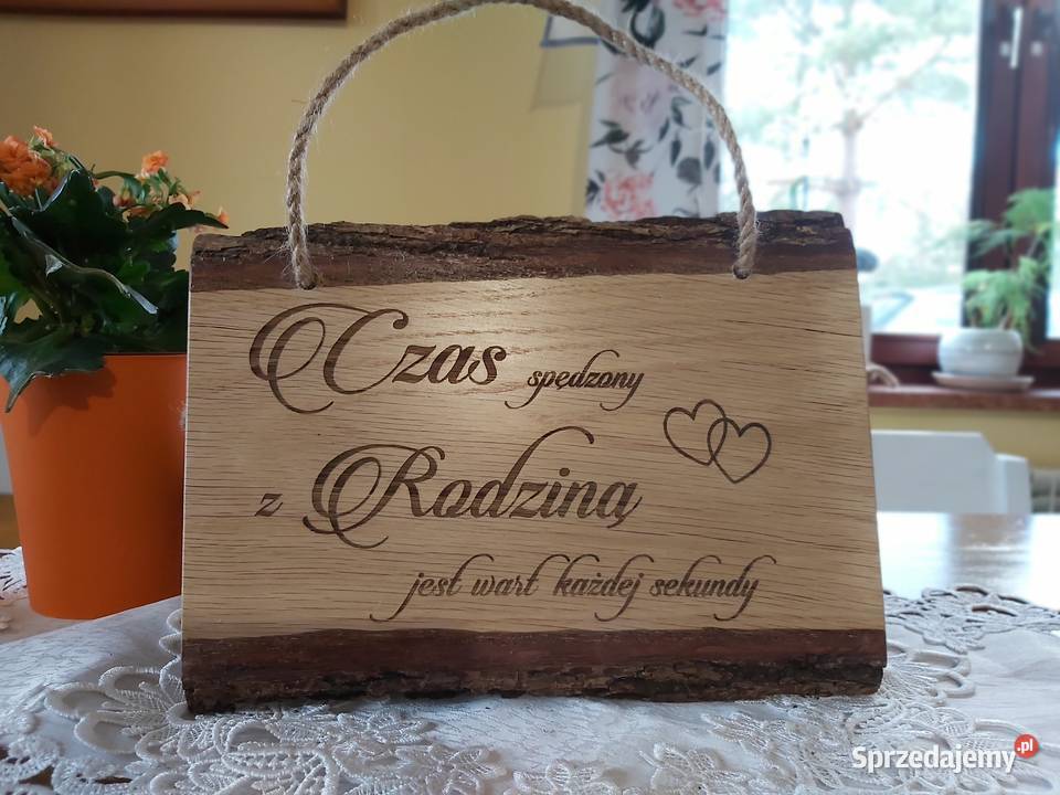 Deseczki ozdobione przywieszka na linie z juty podkarpackie Dobrzechów