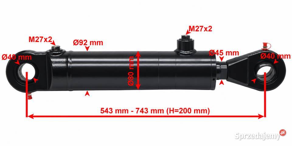 SIŁOWNIK HYDRAULICZNY DO ŁYŻKI SKARPOWEJ SKOK Solec Kujawski