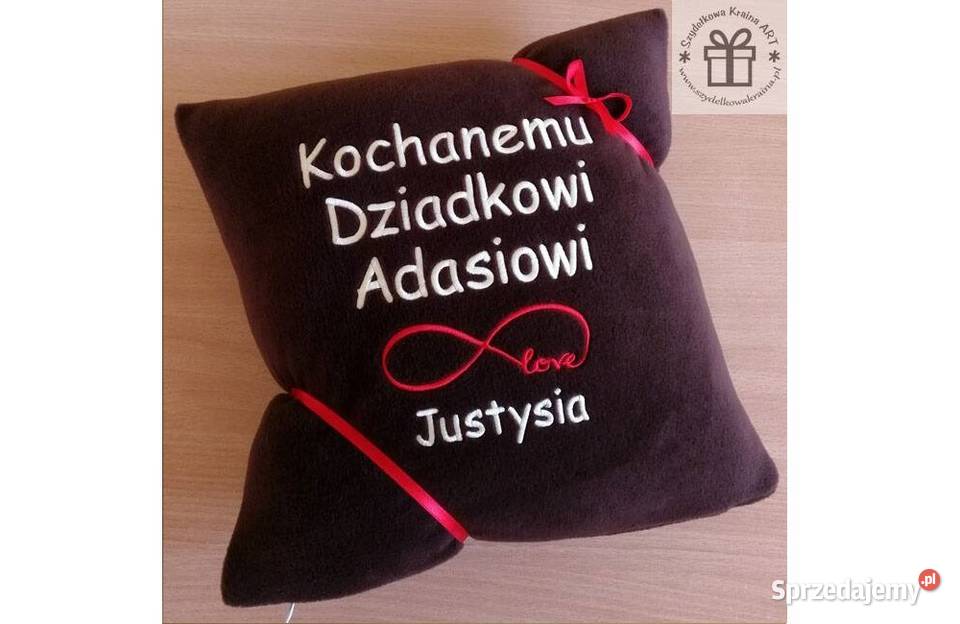 Prezent BABCI dzień DZIADKA poduszka z napisem Toruń