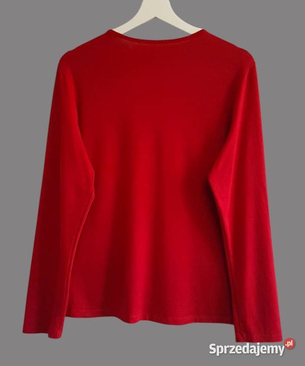 Damska czerwona bawełniana bluzka z długim Chrzanów