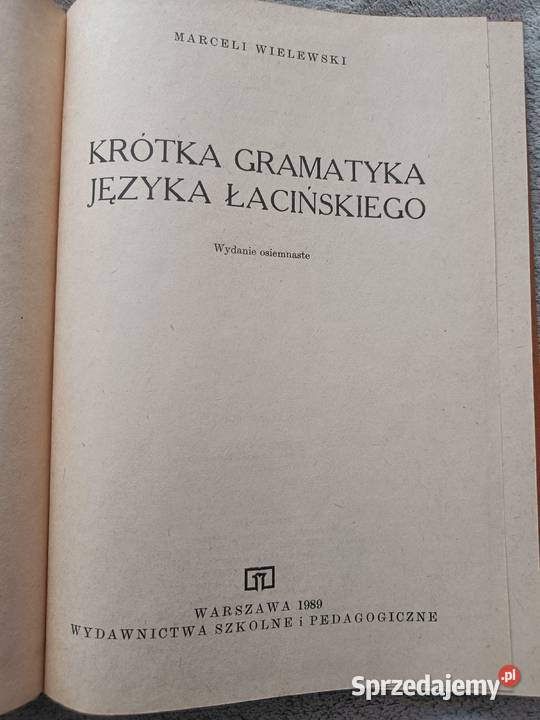 Krótka Gramatyka Języka Łacińskiego Marceli