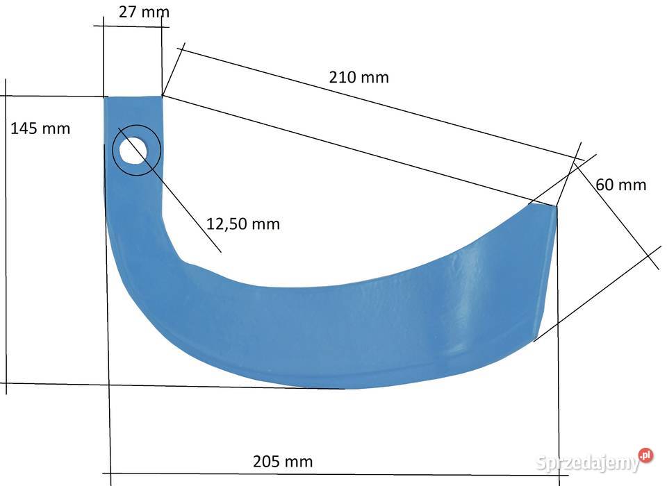 Nóż do glebogryzarki japońskiej Mitsubishi 27x10