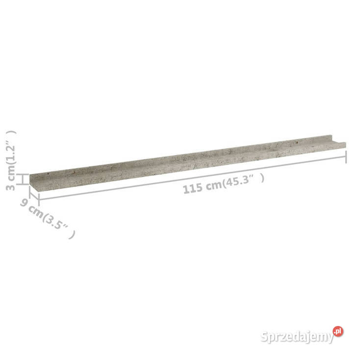 Półki ścienne 4 szarość betonu 115x9x3 WM326708 Warszawa sprzedam