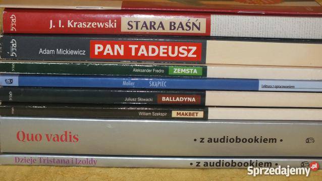Zestaw lektur liceum z audiobookiem i nie literatura piękna - proza polska Inowrocław sprzedam