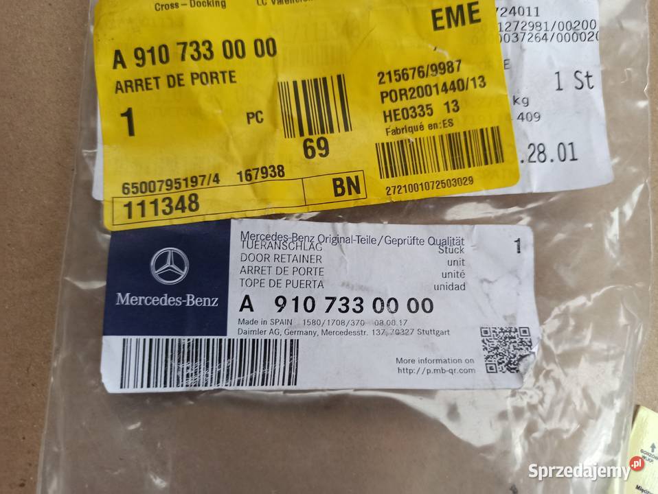 SPRINTER W910 ELEMENT DRZWI PRZESÓWNYCH dostawcze Trzciel