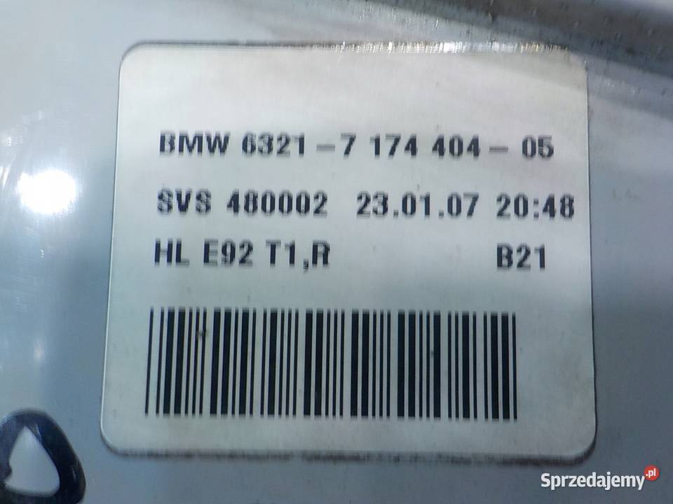 BMW E92 LIFT 20D AUT 10r 2D lampa prawa tyl osobowe Suków