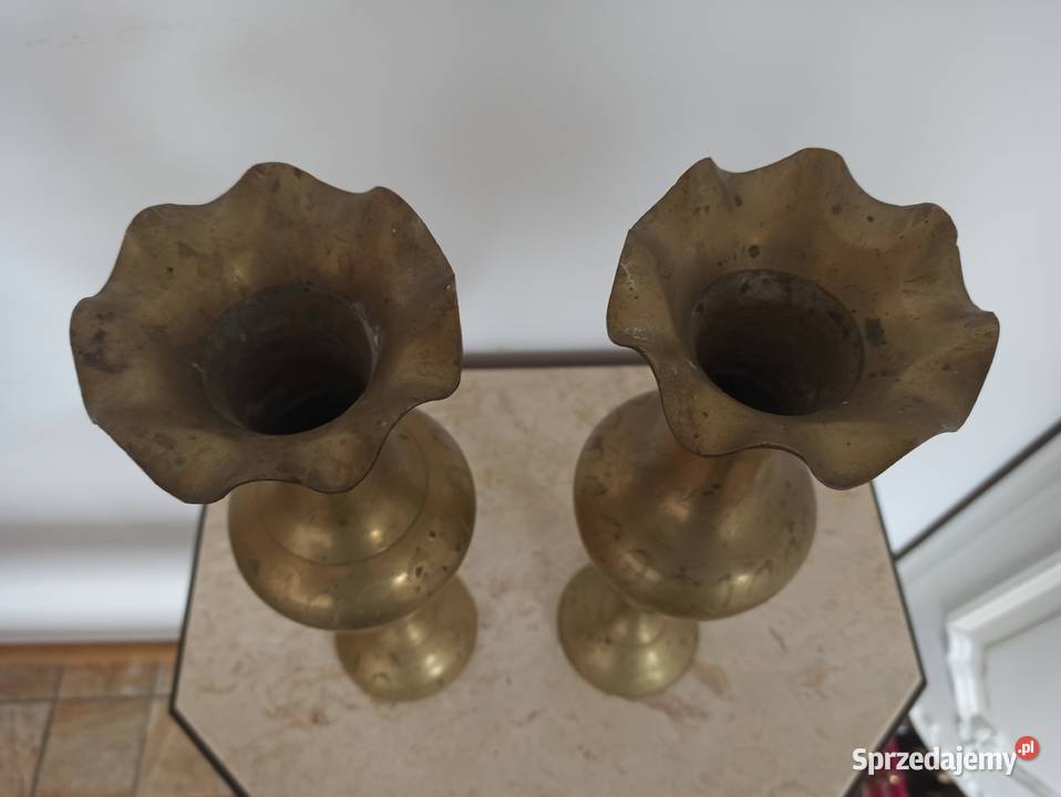 wazon y 2 ozdobne z mosiądzu wielkopolskie Budzyń