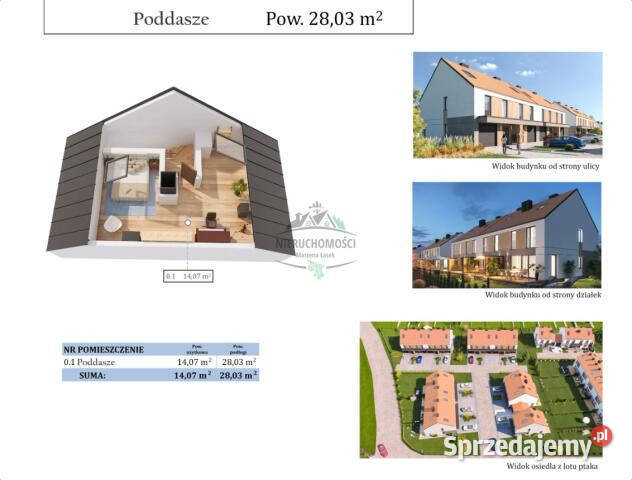 Dom szeregowy Dobrzykowice Wrzosowe Łąki 114m2 Domy dolnośląskie