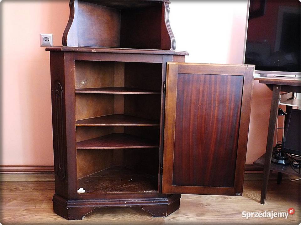 Stara Szafka narożna drewniana rzeźbiona Witryna Żary sprzedam
