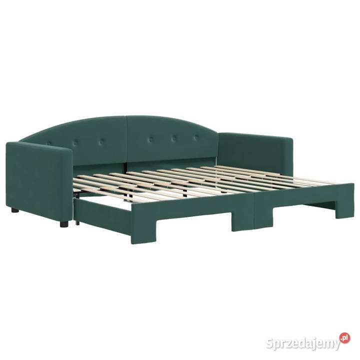 Sofa rozsuwana ciemnozielona aksamit 90x200 Warszawa