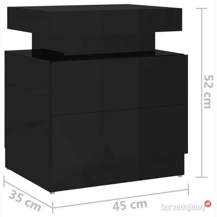 Szafka nocna czarna wysoki połysk 45x35x52 Nocne Warszawa
