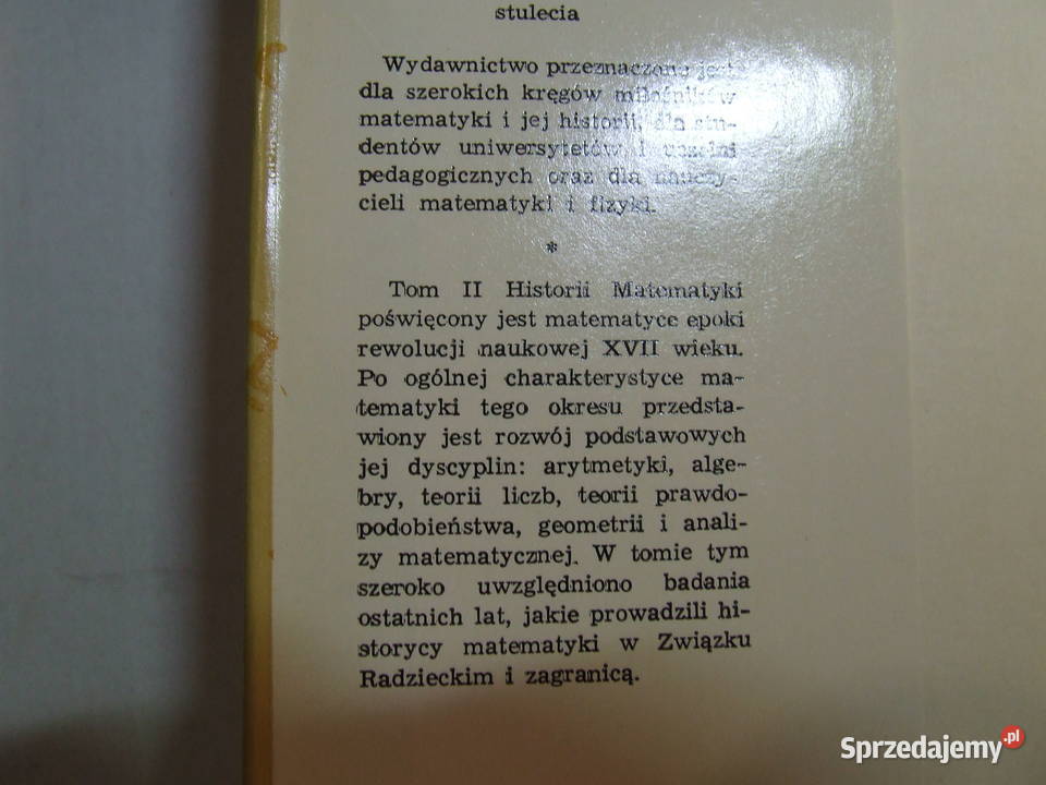 Historia matematyki 2 siedemnstego stulecia Czeladź sprzedam