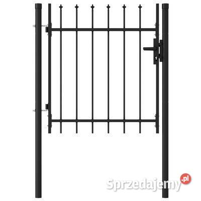 vidaXL Brama jednoskrzydłowa z grotami stal 1x1