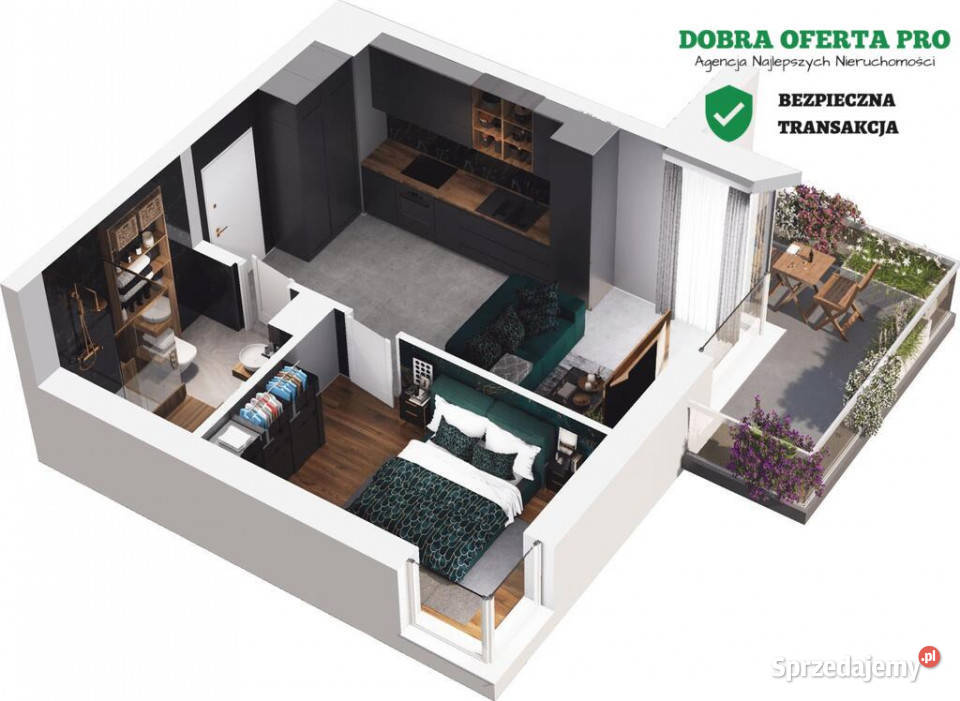Gotowe 2 pokoje 3158 m2 balkon 609m2 Południowe 32m2 Wiślinka
