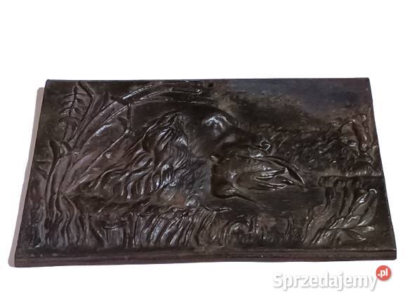 Żeliwny Obraz Relief Motyw Myśliwski Pies z Rzeszów