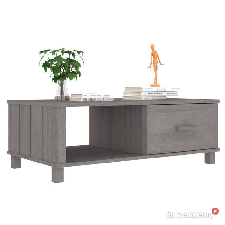 Stolik kawowy HAMAR jasnoszary 100x55x35 drewno Stoły