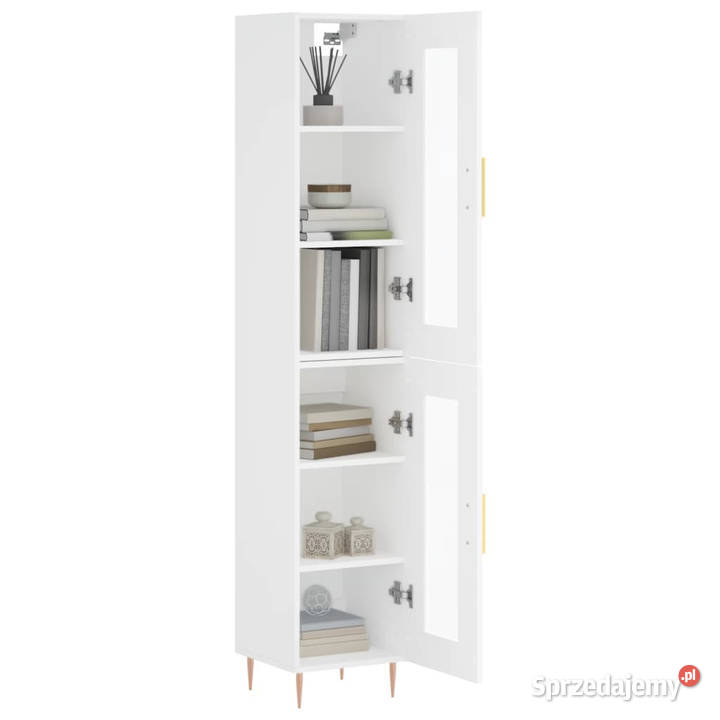 Wysoka szafka biała 345x34x180 materiał Warszawa