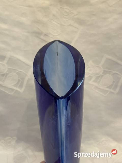 Wazon Krosno z granatowego szkła fasetowanego Kraków