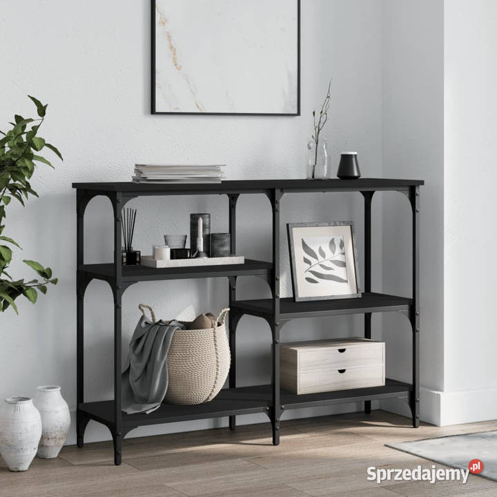 Stolik konsolowy czarny 102x29x75 WM834080 Warszawa
